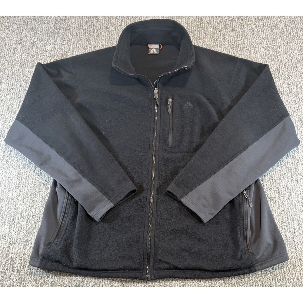 Y2K Nike ACG Fit Thera Fleece Jacket Black Granite Mens XL Full Zip Techwear
